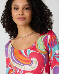 New Pullover mit Blumen-Print Strickware