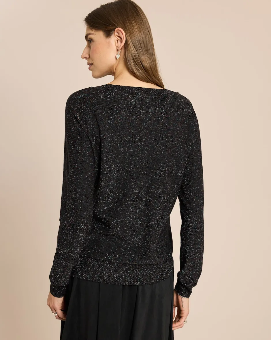 Outlet Pullover mit buntem Glitzergarn Strickware