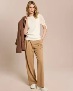 Outlet Pullover mit Chiffon-Ärmeln Strickware