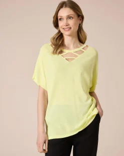 Hot Pullover mit Cut-Outs am Ausschnitt Strickware