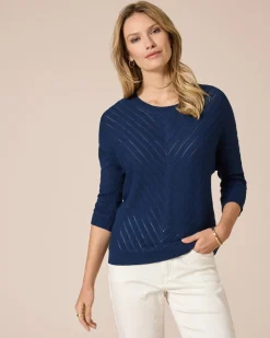 Outlet Pullover mit Diagonal-Strickmuster Strickware