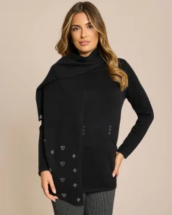 Discount Pullover mit Eingrifftaschen & Schal Strickware