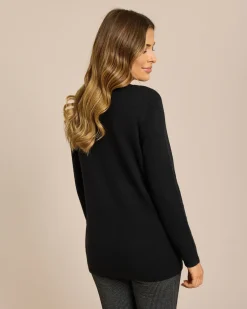 Discount Pullover mit Eingrifftaschen & Schal Strickware