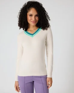 New Pullover mit Farbdetail Strickware