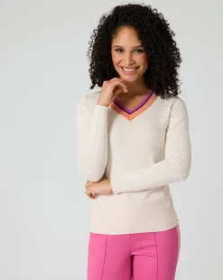 New Pullover mit Farbdetail Strickware