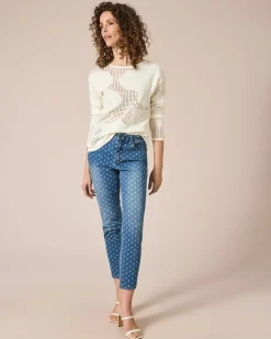 Sale Pullover mit floralem Lochmuster Strickware