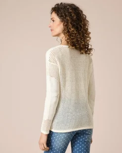 Sale Pullover mit floralem Lochmuster Strickware