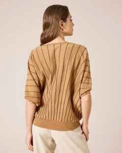 New Pullover mit Glanzstreifen Strickware