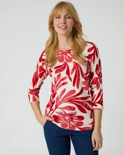 Best Pullover mit großem Blumen-Druck Strickware