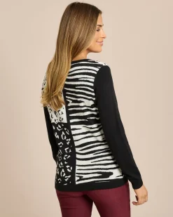 Clearance Pullover mit Jacquard Muster Animal Strickware