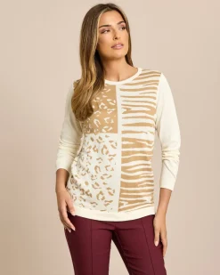 Clearance Pullover mit Jacquard Muster Animal Strickware