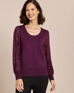 Hot Pullover mit Jacquardärmel Strickware