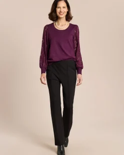 Hot Pullover mit Jacquardärmel Strickware