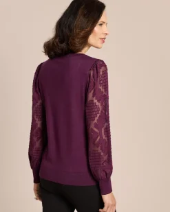 Hot Pullover mit Jacquardärmel Strickware