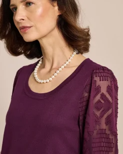 Hot Pullover mit Jacquardärmel Strickware