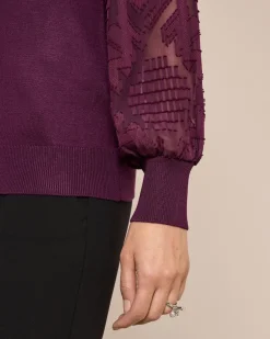 Hot Pullover mit Jacquardärmel Strickware