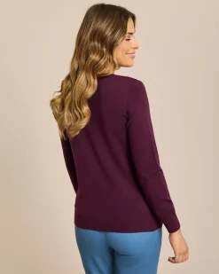 Outlet Pullover mit Karo-Design in Strass Strickware