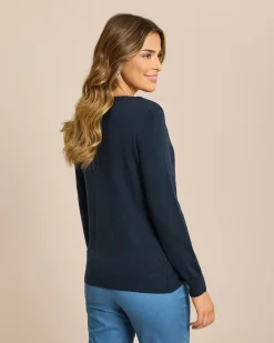 Outlet Pullover mit Karo-Design in Strass Strickware