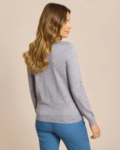 Outlet Pullover mit Karo-Design in Strass Strickware