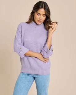 Best Pullover mit Kragen zum Umschlagen Strickware