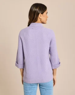 Best Pullover mit Kragen zum Umschlagen Strickware