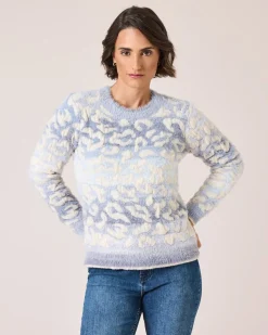 Clearance Pullover mit Leoprint Strickware