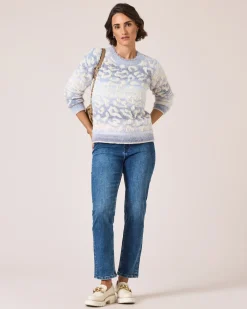Clearance Pullover mit Leoprint Strickware