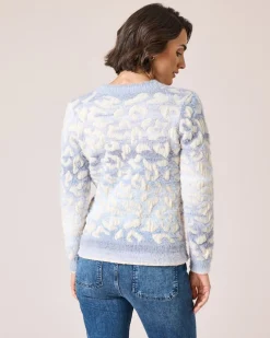 Clearance Pullover mit Leoprint Strickware