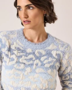 Clearance Pullover mit Leoprint Strickware