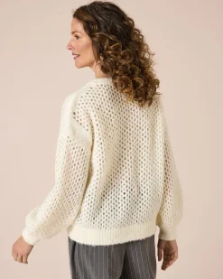 Outlet Pullover mit Lochstruktur Strickware