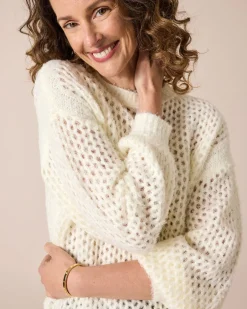 Outlet Pullover mit Lochstruktur Strickware