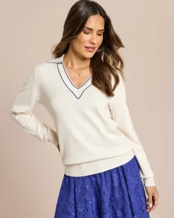 Hot Pullover mit Polokragen Strickware