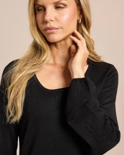 New Pullover mit Strassbesatz Strickware