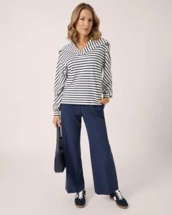 Sale Pullover mit Streifen & Kragen Shirts & Tops