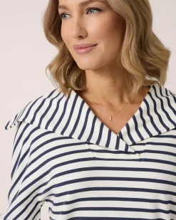 Sale Pullover mit Streifen & Kragen Shirts & Tops