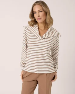 Sale Pullover mit Streifen & Kragen Shirts & Tops