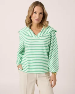 Sale Pullover mit Streifen & Kragen Shirts & Tops