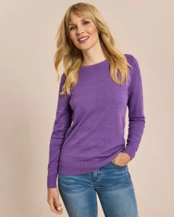 Discount Pullover mit Struktur-Streifen Strickware