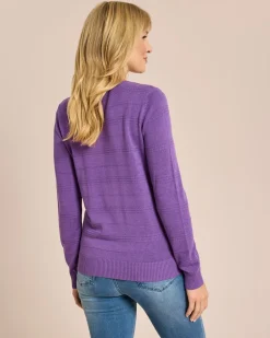 Discount Pullover mit Struktur-Streifen Strickware