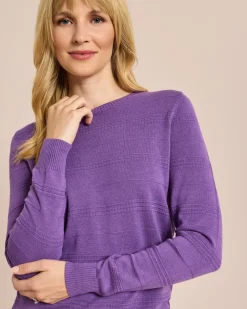 Discount Pullover mit Struktur-Streifen Strickware