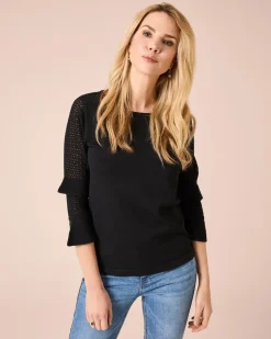 Outlet Pullover mit Volants Strickware