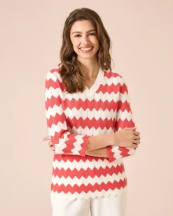 Sale Pullover mit Zick-Zack-Muster Strickware