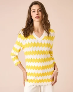 Sale Pullover mit Zick-Zack-Muster Strickware