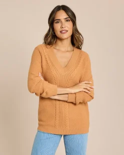 Outlet Pullover mit Zopf-Muster Strickware