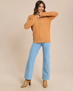 Outlet Pullover mit Zopf-Muster Strickware