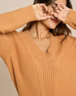 Outlet Pullover mit Zopf-Muster Strickware