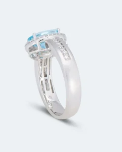 Outlet Ring mit Aquamarin & Brillanten Ringe