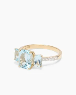 Discount Ring mit Aquamarin & Brillanten Ringe