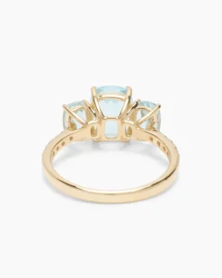 Discount Ring mit Aquamarin & Brillanten Ringe