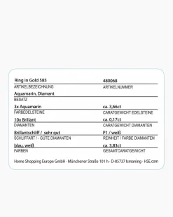 Discount Ring mit Aquamarin & Brillanten Ringe